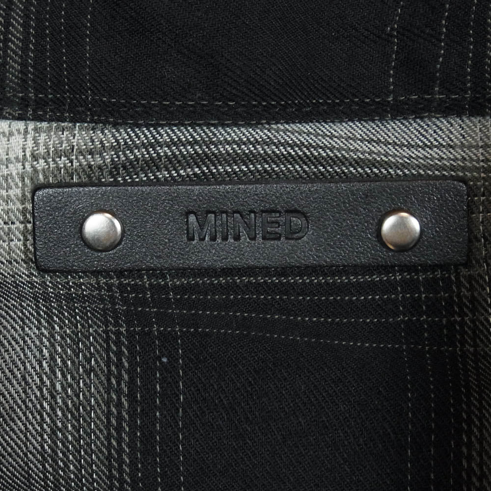 MINEDENIM マインデニム 2403-5003-97-022 Distortion Ombre Check L.Western SH ディストーション オンブレチェック 長袖 ウエスタン シャツ ブラック系 2【中古】