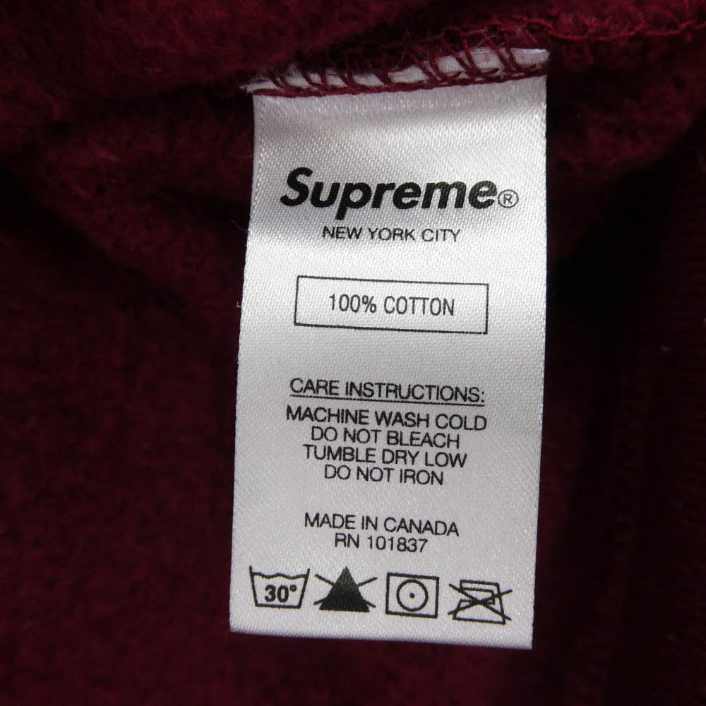Supreme シュプリーム 20AW Pearl Hooded Sweatshirt パールプリント プルオーバー パーカー フーディー ワインレッド系 XL【中古】