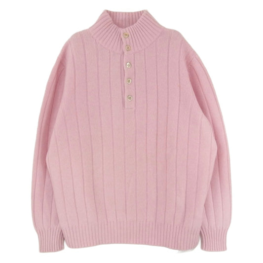 コルテディケル イタリア製 カシミヤ100％ ハーフボタン ハイネック ニット ピンク系 サイズ表記無【中古】