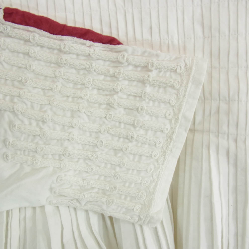 メドモアゼル ピンタック フレア ブラウス ホワイト系 40【中古】