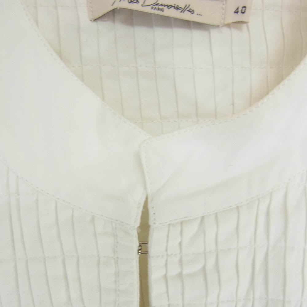 メドモアゼル ピンタック フレア ブラウス ホワイト系 40【中古】