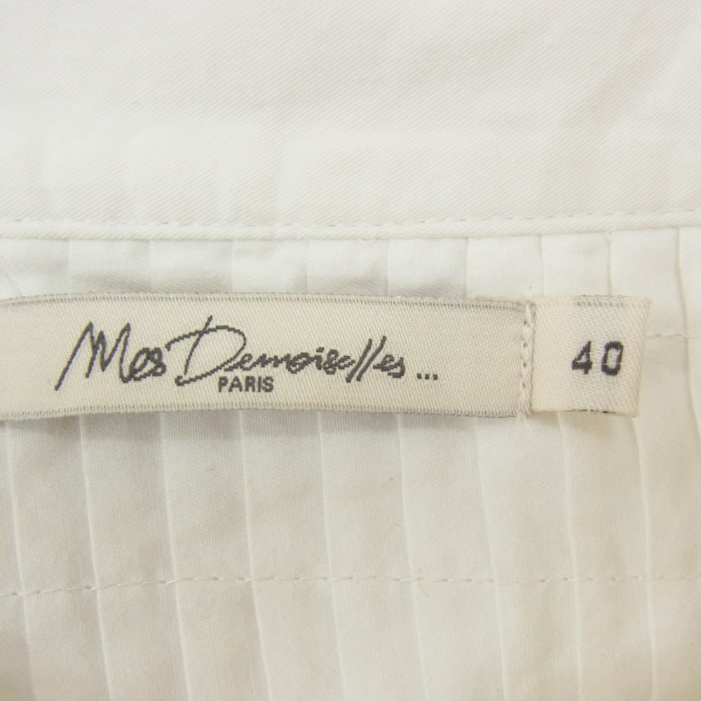 メドモアゼル ピンタック フレア ブラウス ホワイト系 40【中古】