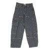 ガニー J1617 Fluffy Denim Carpenter Jeans ダブルニー カードポケット カーペンター フラッフィー デニムパンツ ブラック系 25【中古】