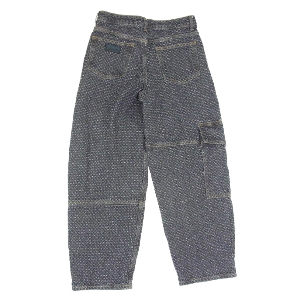 ガニー J1617 Fluffy Denim Carpenter Jeans ダブルニー カードポケット カーペンター フラッフィー デニムパンツ ブラック系 25【中古】