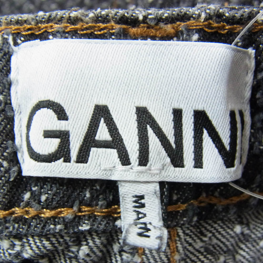 ガニー J1617 Fluffy Denim Carpenter Jeans ダブルニー カードポケット カーペンター フラッフィー デニムパンツ ブラック系 25【中古】