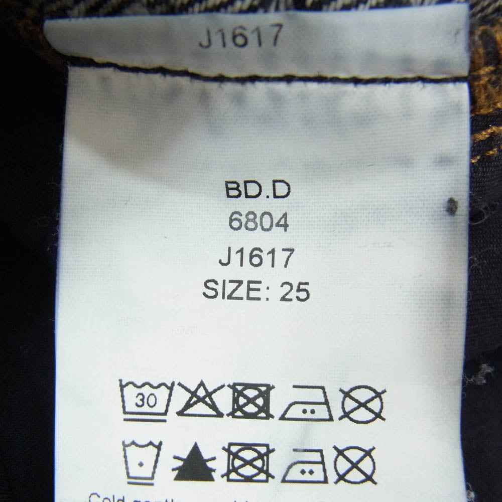 ガニー J1617 Fluffy Denim Carpenter Jeans ダブルニー カードポケット カーペンター フラッフィー デニムパンツ ブラック系 25【中古】