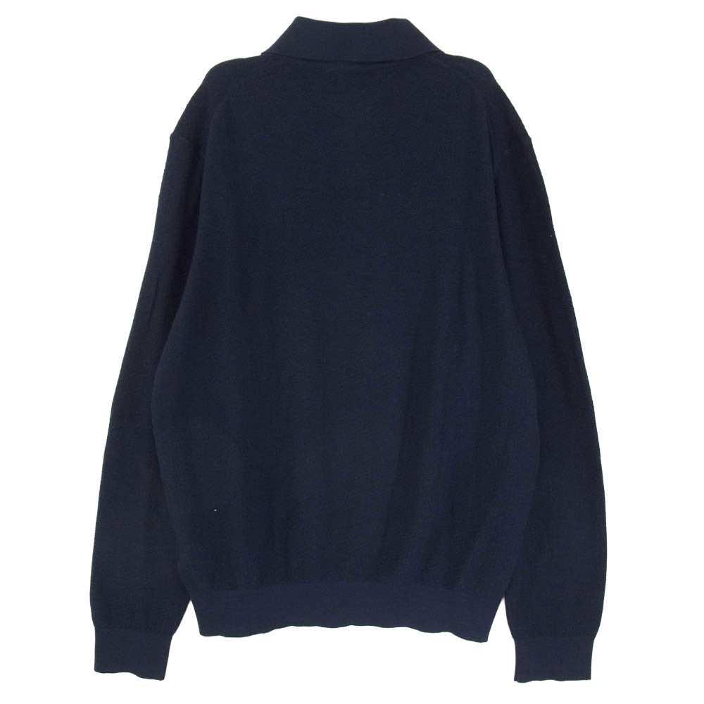 Ermenegildo Zegna エルメネジルドゼニア イタリア製 シルク混コットン ニットポロ ネイビー系 S【中古】