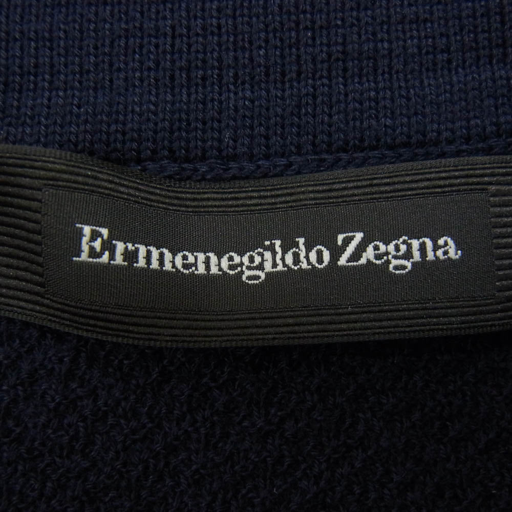 Ermenegildo Zegna エルメネジルドゼニア イタリア製 シルク混コットン ニットポロ ネイビー系 S【中古】
