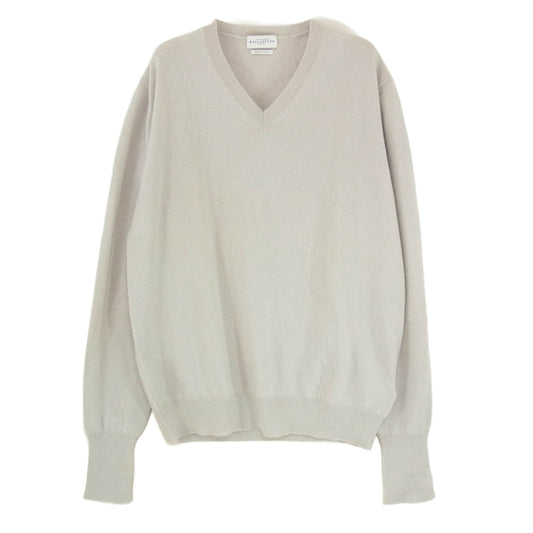バランタイン イタリア製 カシミヤ100％ Vネック ニット ライトグレー系【中古】