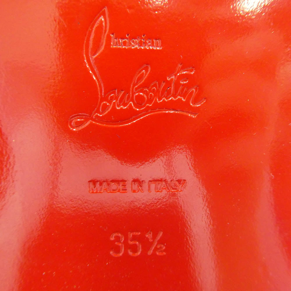 Christian Louboutin クリスチャンルブタン DECHANE 異素材切替 スエード ハラコ オックスフォード レースアップ シューズ エンジ系 35.5【美品】【中古】