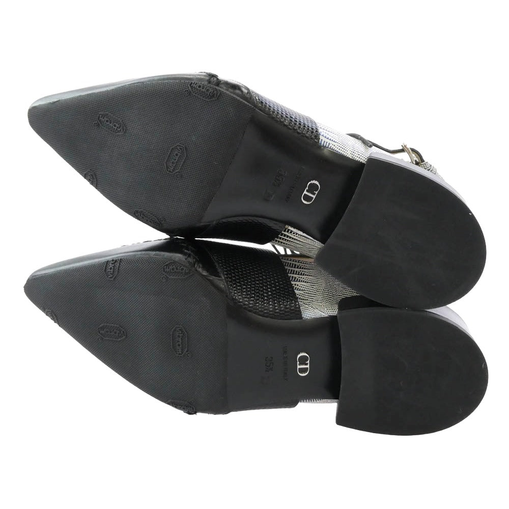 Christian Dior クリスチャンディオール SM0716 ポインテッドトゥ レースアップ レザー パンプス シューズ ブラック系 35.5【中古】