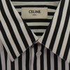 CELINE セリーヌ 2C009327D Classic shirt in large striped cotton with french collar ストライプ クラシック 長袖シャツ ブラック系 ホワイト系 38【中古】