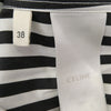 CELINE セリーヌ 2C009327D Classic shirt in large striped cotton with french collar ストライプ クラシック 長袖シャツ ブラック系 ホワイト系 38【中古】