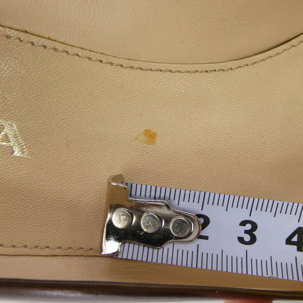 PRADA プラダ スクエアトゥ レザー パンプス ブラウン系 35【中古】