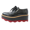 PRADA プラダ ウイングチップ プラットフォーム レザー シューズ ブラック系 35【中古】