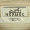 HERMES エルメス カシミヤ コットン ボーダー クルーネック ハイゲージ ニット イタリア製 ブラウン系 ベージュ系 XL【中古】