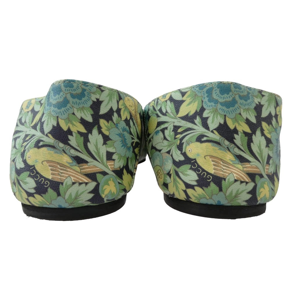 GUCCI グッチ 639272 LIBERTY リバティ フローラル チェーン パンプス グリーン系 35.5【中古】