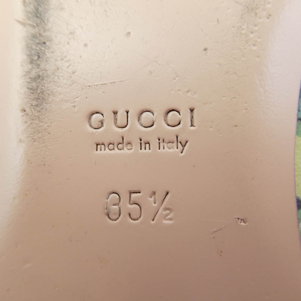 GUCCI グッチ 639272 LIBERTY リバティ フローラル チェーン パンプス グリーン系 35.5【中古】