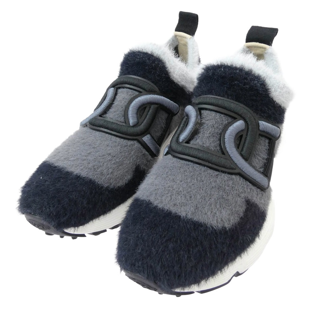 TOD’S トッズ ケイト ファー ファブリック スニーカー ブラック系 グレー系 23cm【中古】