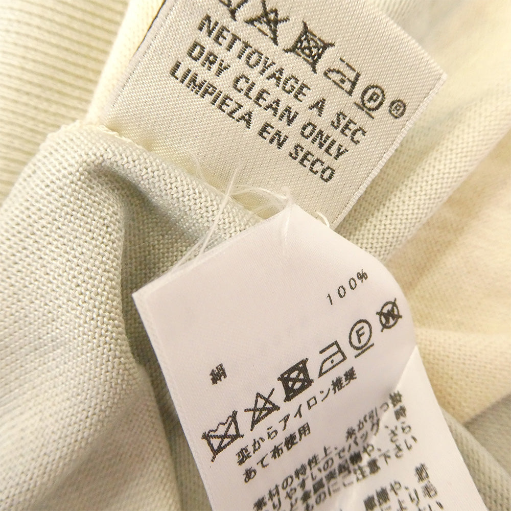 HERMES エルメス 国内正規品 シルク100％ タイダイ クルーネック ハイゲージ ニット ライトグリーン系 L【中古】