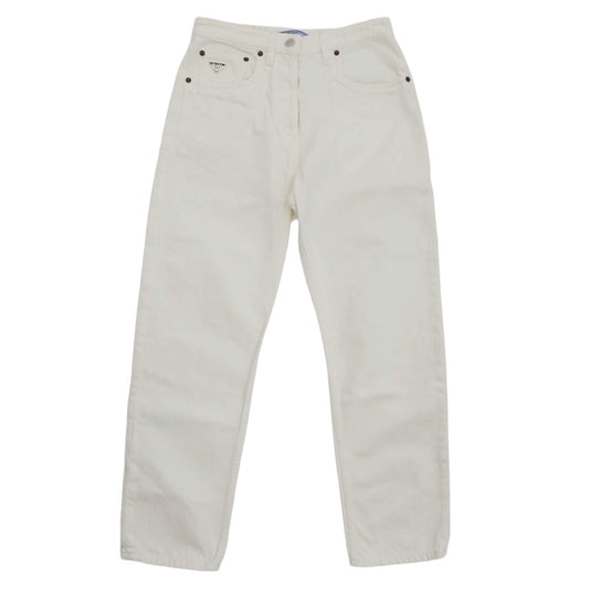 PRADA プラダ GFP497 S231 12PA 三角ロゴプレート付き ホワイトデニムパンツ ホワイト系 25【中古】