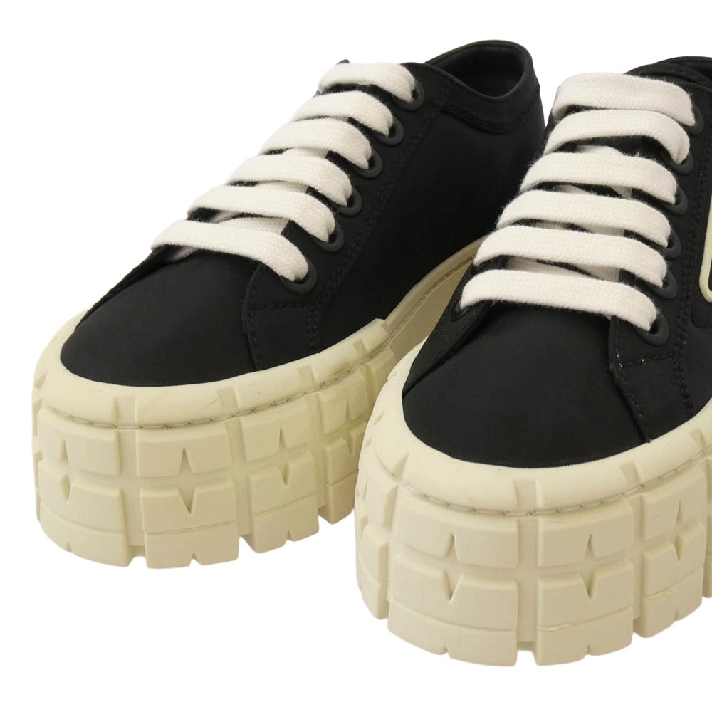 PRADA プラダ 260 Re-Nylon リナイロン ダブルホイール ナイロンギャバジン スニーカー ブラック系 ホワイト系 35.5【中古】