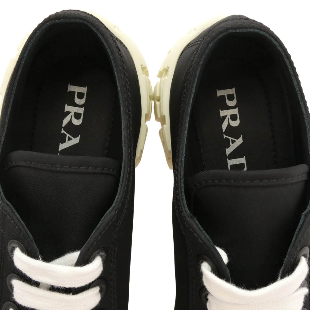 PRADA プラダ 260 Re-Nylon リナイロン ダブルホイール ナイロンギャバジン スニーカー ブラック系 ホワイト系 35.5【中古】