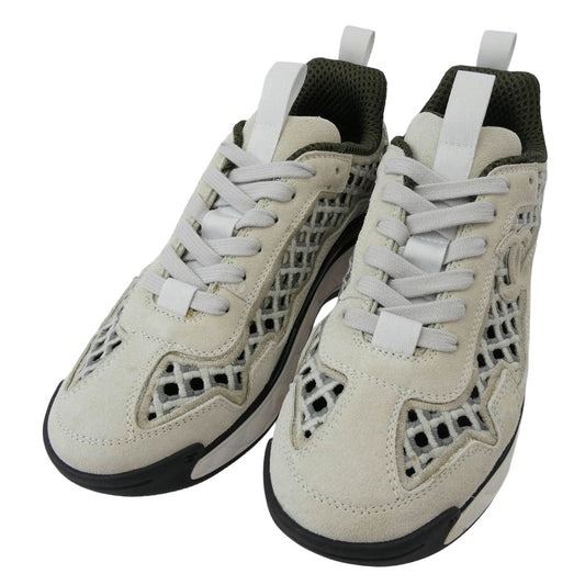 CHANEL シャネル G37126 マトラッセ スエードココマーク ローカット スニーカー ベージュ系 ブラック系 L 36【中古】