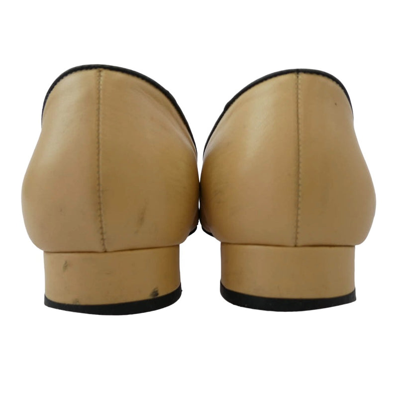 CHANEL シャネル イタリア製 バイカラー ココマーク リボン バレエ