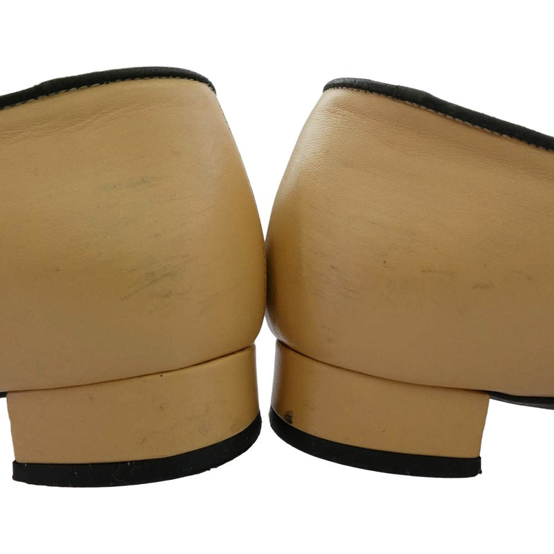 CHANEL シャネル イタリア製 バイカラー ココマーク リボン バレエ