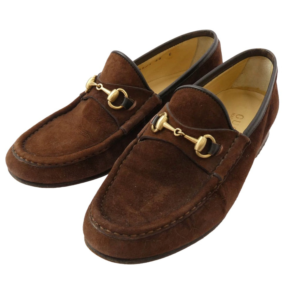 GUCCI グッチ イタリア製 PINOCCHIO ホースビット スウェード ローファー シューズ ブラウン系 35C【中古】