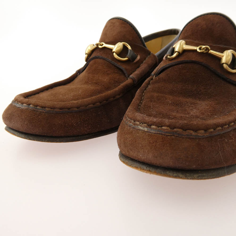 GUCCI グッチ イタリア製 PINOCCHIO ホースビット スウェード ローファー シューズ ブラウン系 35C【中古】