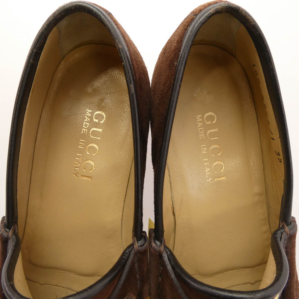 GUCCI グッチ イタリア製 PINOCCHIO ホースビット スウェード ローファー シューズ ブラウン系 35C【中古】