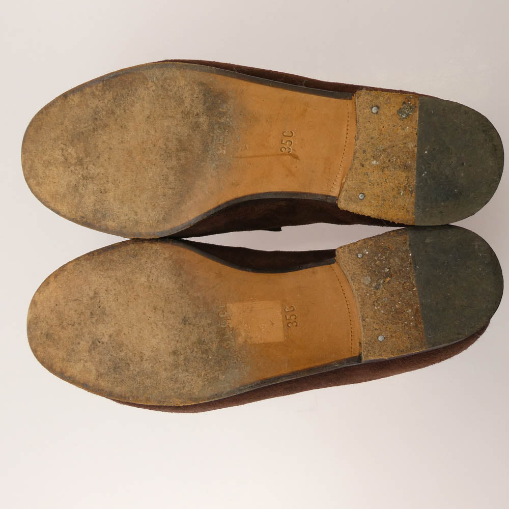 GUCCI グッチ イタリア製 PINOCCHIO ホースビット スウェード ローファー シューズ ブラウン系 35C【中古】