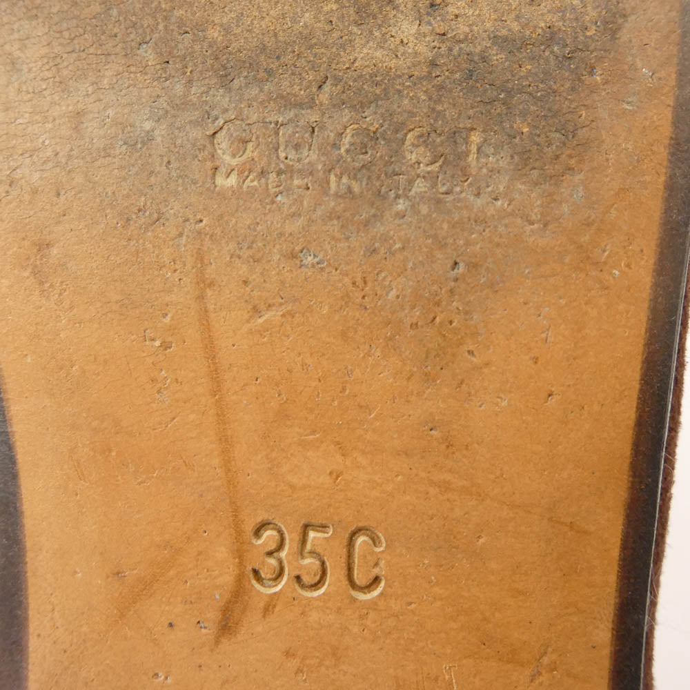 GUCCI グッチ イタリア製 PINOCCHIO ホースビット スウェード ローファー シューズ ブラウン系 35C【中古】