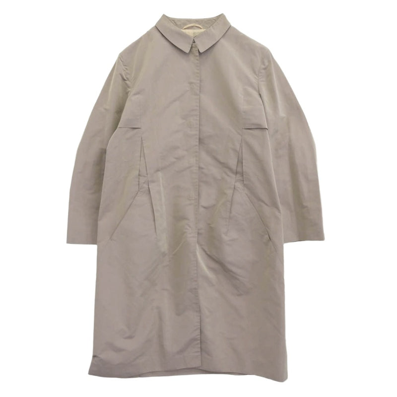JIL SANDER ジルサンダー イタリア製 シルク混 玉虫 光沢 ステンカラー コート ベージュ系 36【中古】