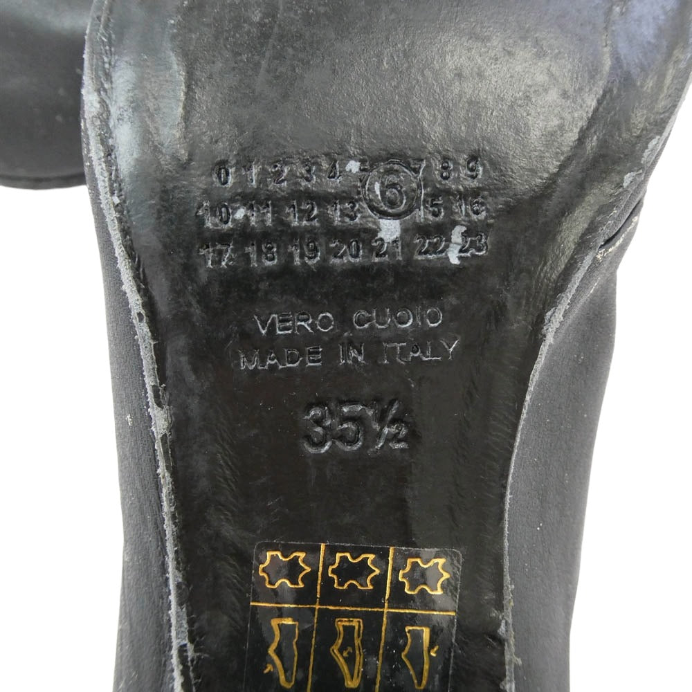 MAISON MARGIELA メゾンマルジェラ 20SS S66WP0008 MM6 Mules フロントジップ ダメージ ユーズド加工 ミュール パンプス ブラック系 35.5【極上美品】【中古】