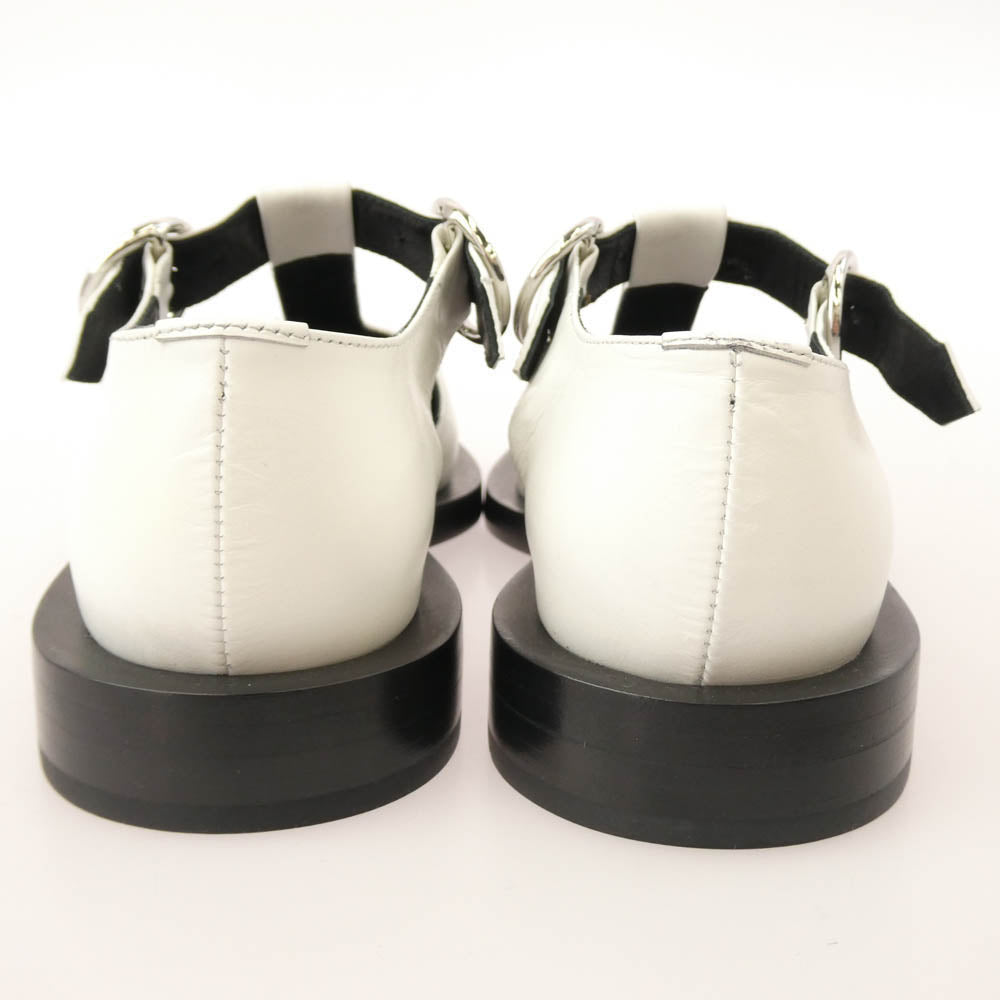 JIL SANDER ジルサンダー JS36055A Tバー ストラップ レザー シューズ ホワイト系 35【極上美品】【中古】
