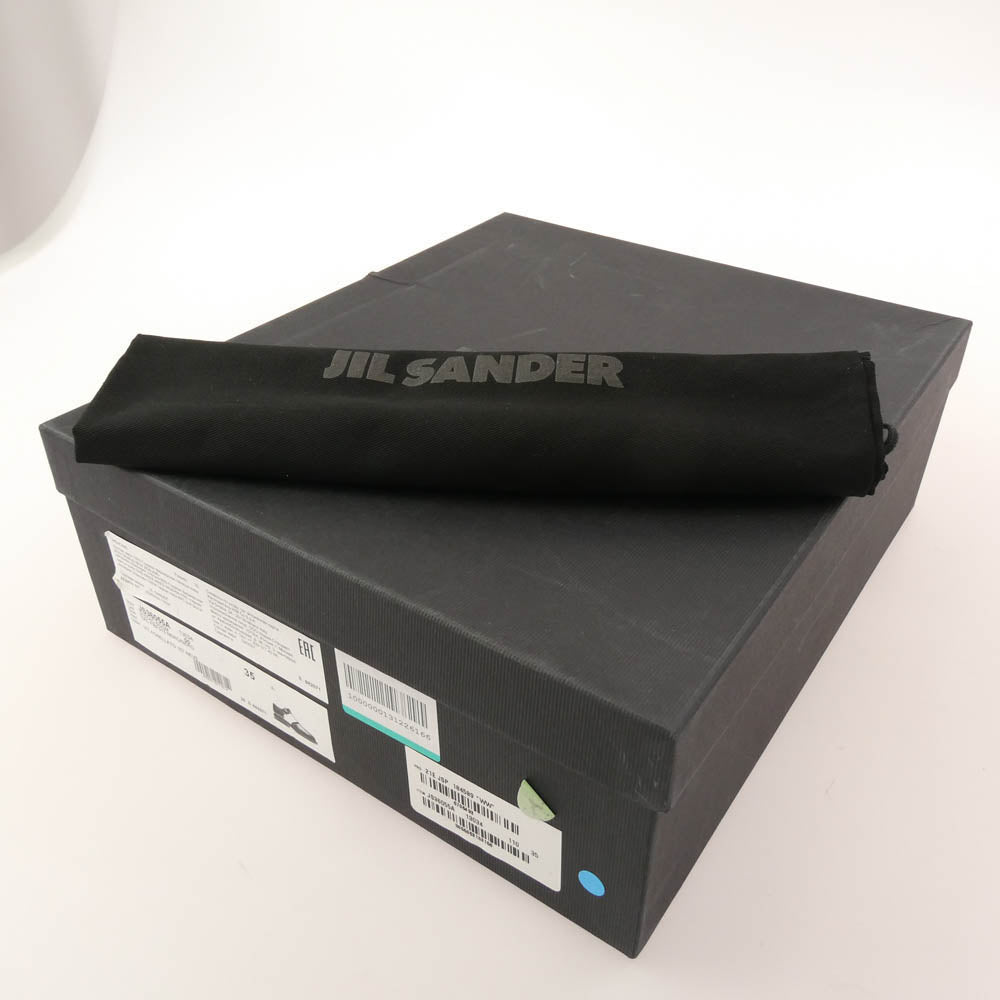 JIL SANDER ジルサンダー JS36055A Tバー ストラップ レザー シューズ ホワイト系 35【極上美品】【中古】