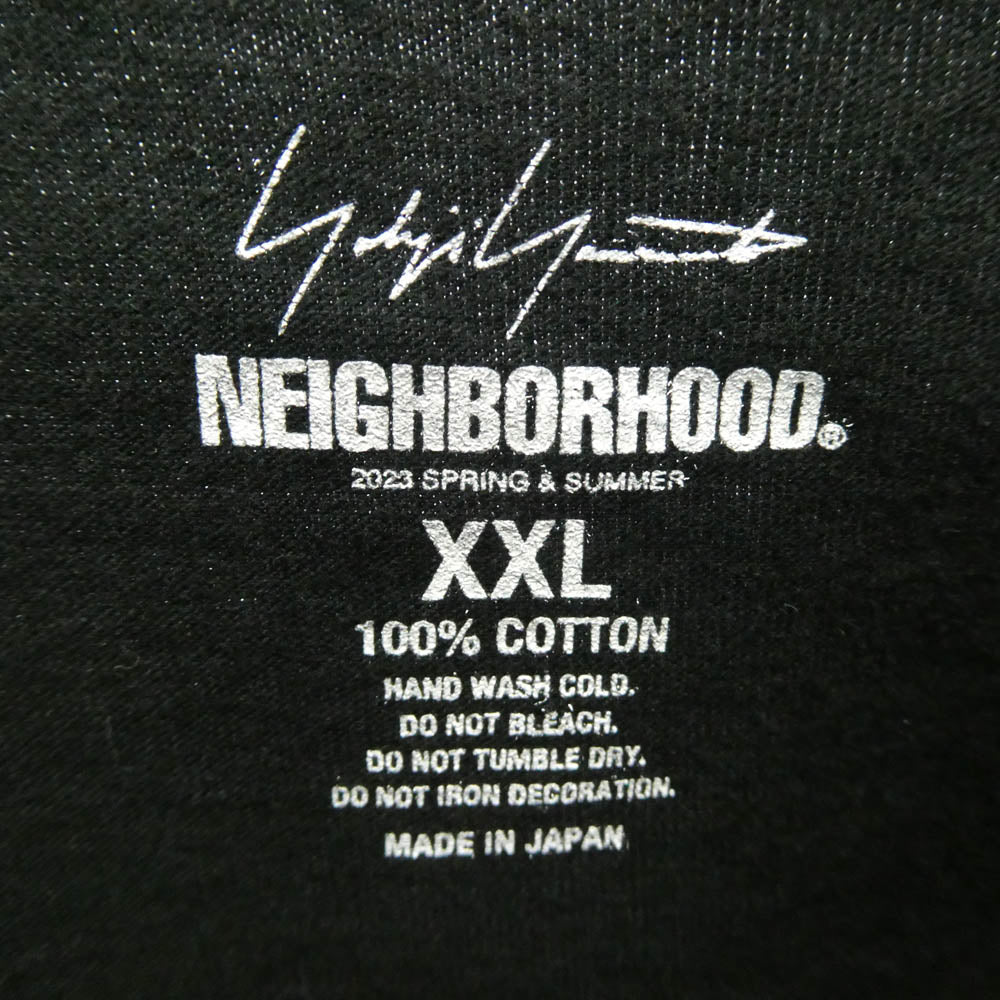 NEIGHBORHOOD ネイバーフッド 23SS HZ-T63-288 × YOHJI YAMAMOTO ヨウジ ヤマモト YN.CREW NECK LS ロングスリーブ 長袖 Tシャツ ブラック系 XXL【中古】