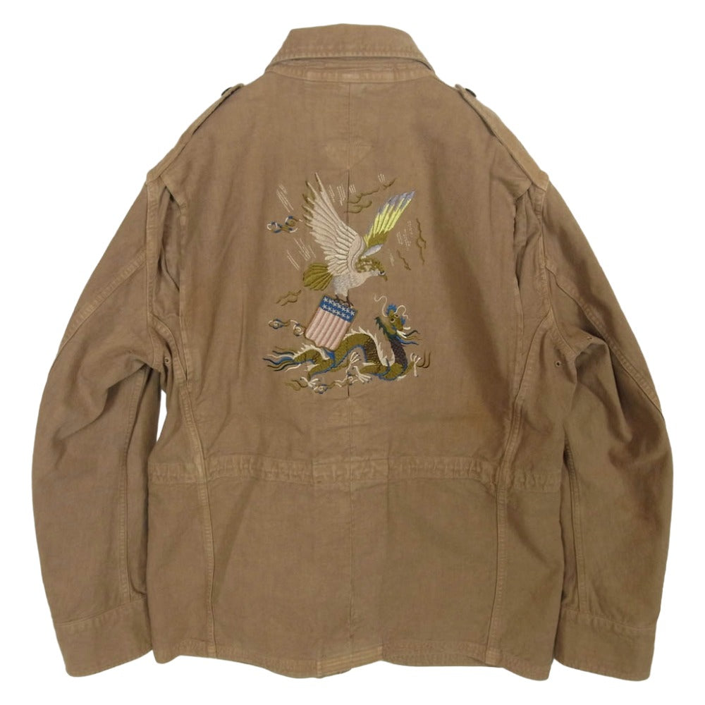 オールドジョー 12SS 刺繍 PARACHUTE JACKET パラシュート ミリタリー ジャケット ベージュ系 表記無し【中古】