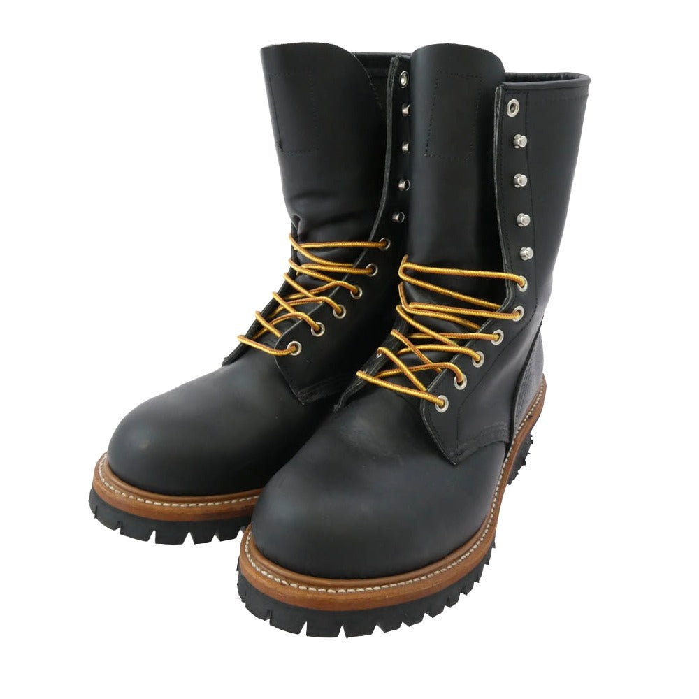 RED WING レッドウィング 8210 RED WING LOGGER BOOTS ロガー ブーツ Vibram ビブラムソール USA製 ブーツ ブラック系 9.5D【美品】【中古】