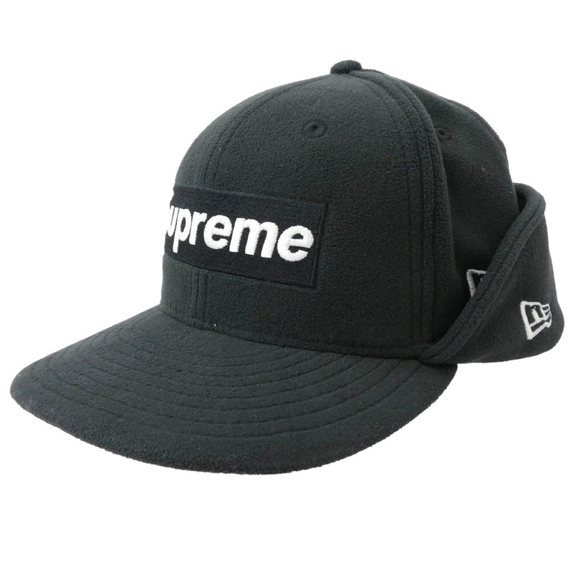 Supreme シュプリーム 17AW Polartec Ear Flap New Era ポーラテック イヤーフラップ ニューエラ ボックスロゴ キャップ 帽子 ブラック系 60.6cm【中古】