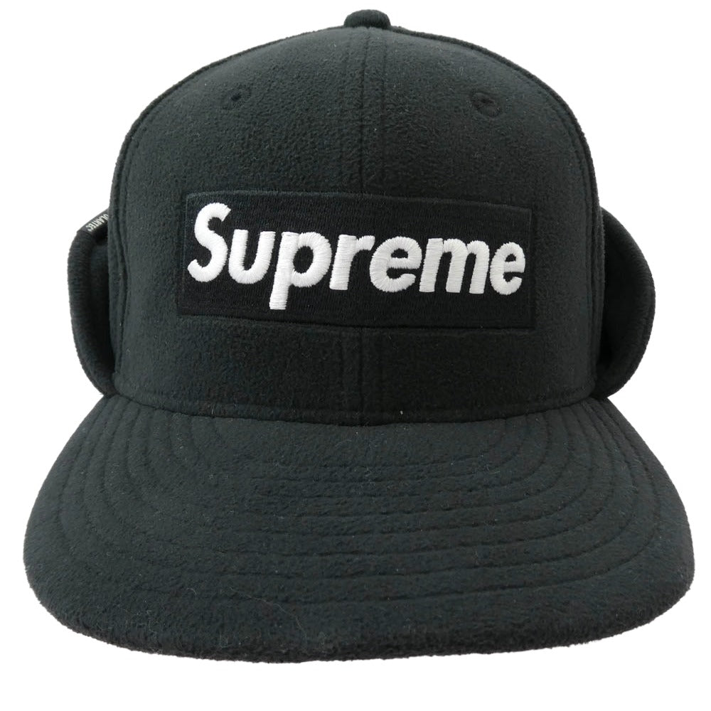 Supreme シュプリーム 17AW Polartec Ear Flap New Era ポーラテック イヤーフラップ ニューエラ ボックスロゴ キャップ 帽子 ブラック系 60.6cm【中古】