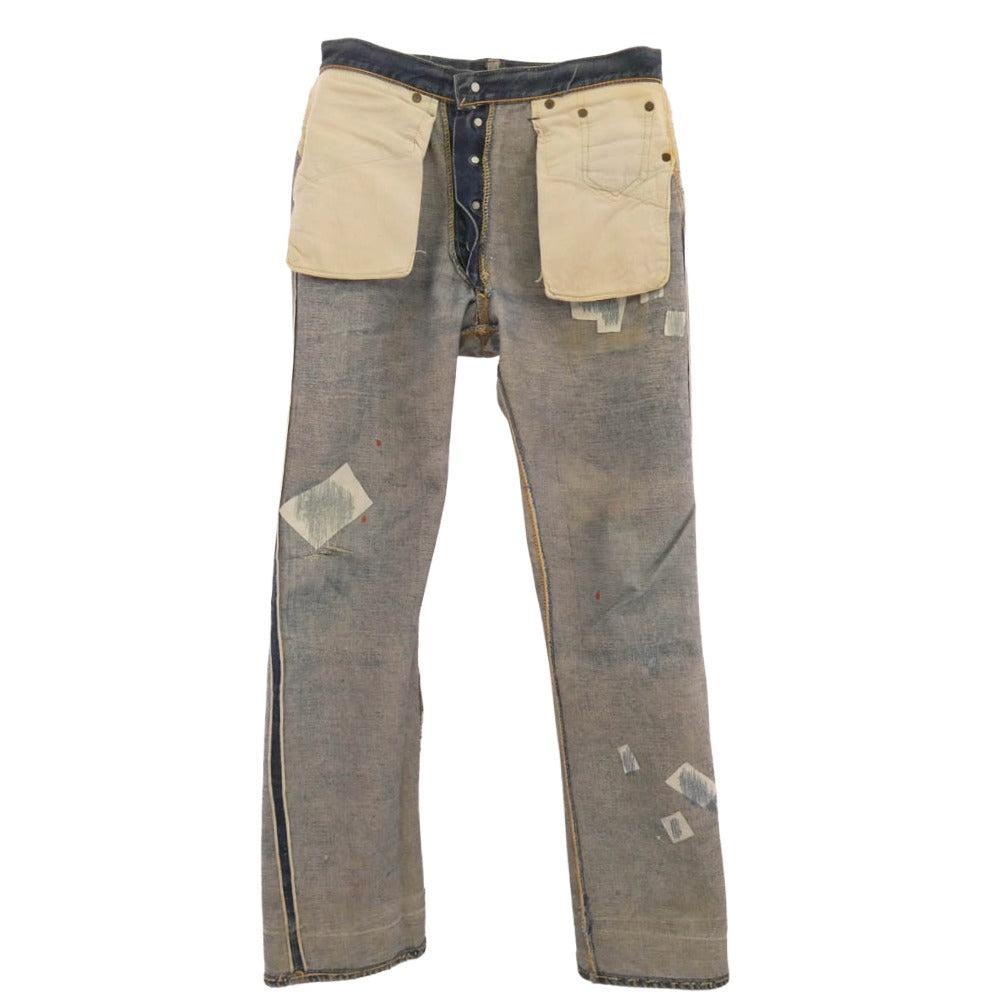 Levi's リーバイス ヴィンテージ 50s 1953モデル 501XX 両面均等V 鉄製銅メッキリベット 通常R センターループ インディゴブルー系 W30inch程度【中古】
