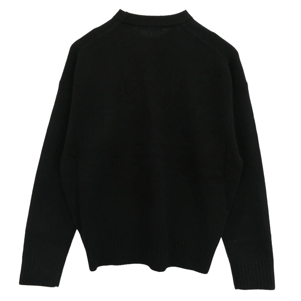 SOPHNET. ソフネット SPNT-252078 LOGO PATCH KNIT ロゴ パッチ クルーネック カシミア ニット ブラック系 4【新古品】【未使用】【中古】