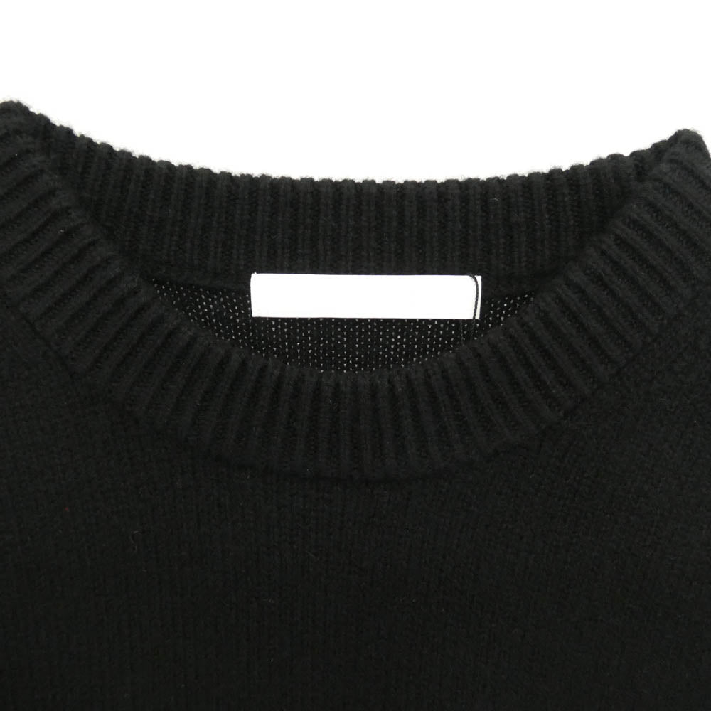 SOPHNET. ソフネット SPNT-252078 LOGO PATCH KNIT ロゴ パッチ クルーネック カシミア ニット ブラック系 4【新古品】【未使用】【中古】