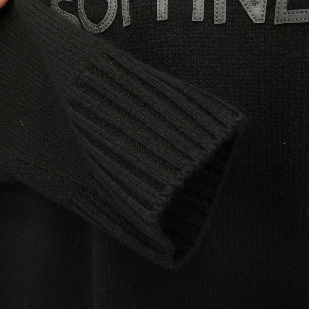 SOPHNET. ソフネット SPNT-252078 LOGO PATCH KNIT ロゴ パッチ クルーネック カシミア ニット ブラック系 4【新古品】【未使用】【中古】