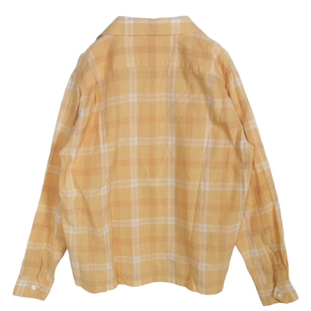 ジーアンドエフ・コー オープンカラー チェック シャツ オレンジ系 36【中古】