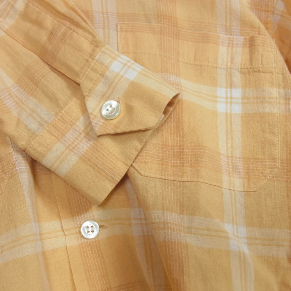 ジーアンドエフ・コー オープンカラー チェック シャツ オレンジ系 36【中古】